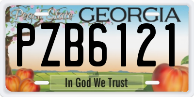 GA license plate PZB6121