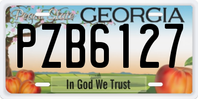 GA license plate PZB6127