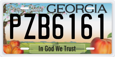 GA license plate PZB6161