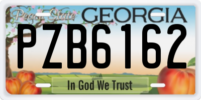 GA license plate PZB6162