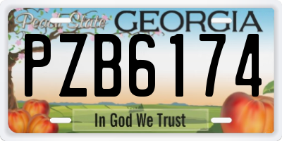 GA license plate PZB6174