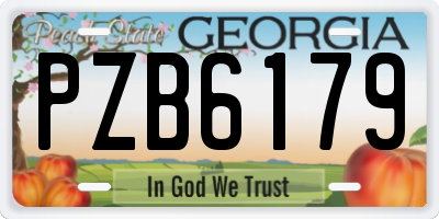 GA license plate PZB6179