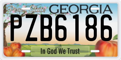 GA license plate PZB6186