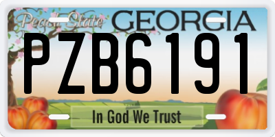 GA license plate PZB6191