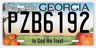 GA license plate PZB6192