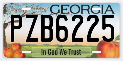 GA license plate PZB6225