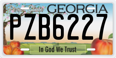 GA license plate PZB6227