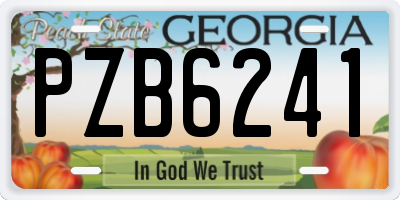 GA license plate PZB6241