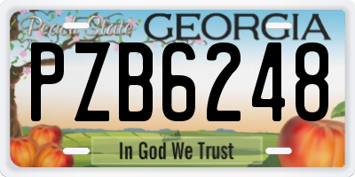 GA license plate PZB6248