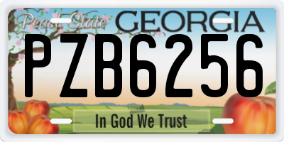 GA license plate PZB6256