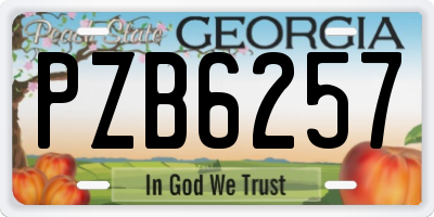 GA license plate PZB6257