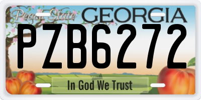 GA license plate PZB6272