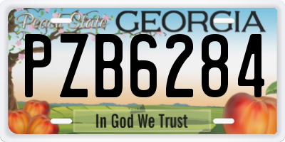 GA license plate PZB6284