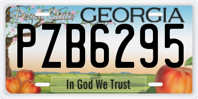 GA license plate PZB6295