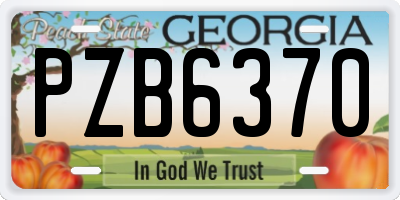 GA license plate PZB6370