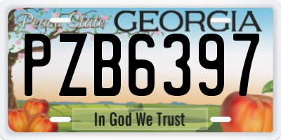 GA license plate PZB6397