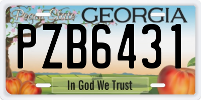 GA license plate PZB6431