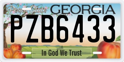 GA license plate PZB6433