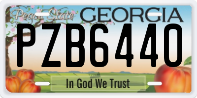 GA license plate PZB6440