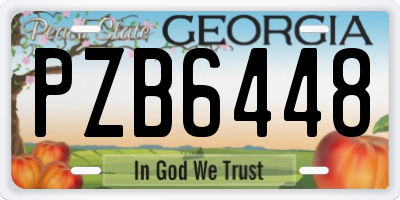 GA license plate PZB6448