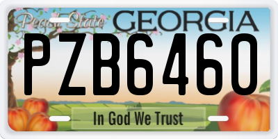 GA license plate PZB6460