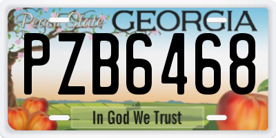 GA license plate PZB6468