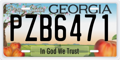 GA license plate PZB6471