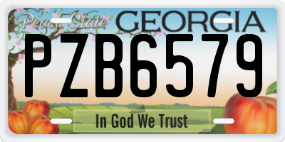 GA license plate PZB6579