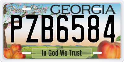 GA license plate PZB6584