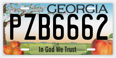 GA license plate PZB6662