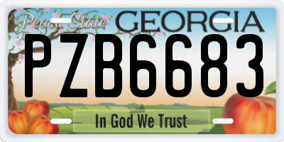 GA license plate PZB6683
