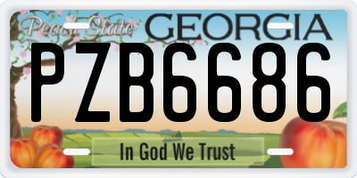 GA license plate PZB6686