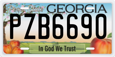 GA license plate PZB6690