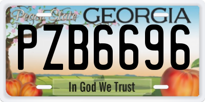 GA license plate PZB6696
