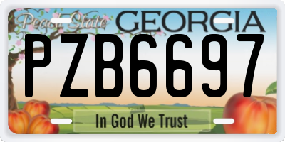GA license plate PZB6697