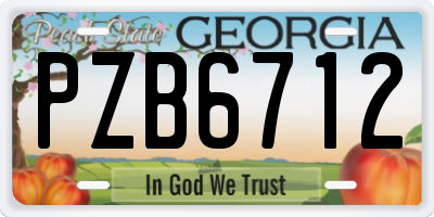 GA license plate PZB6712