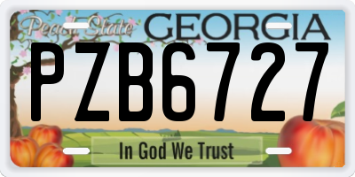 GA license plate PZB6727