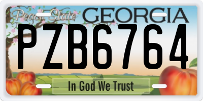 GA license plate PZB6764