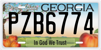 GA license plate PZB6774