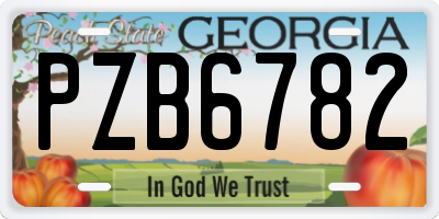 GA license plate PZB6782