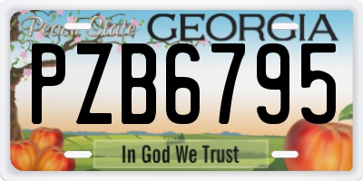 GA license plate PZB6795