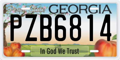 GA license plate PZB6814