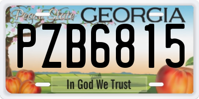 GA license plate PZB6815