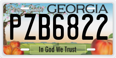 GA license plate PZB6822