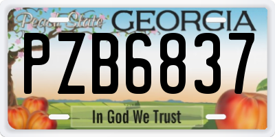 GA license plate PZB6837
