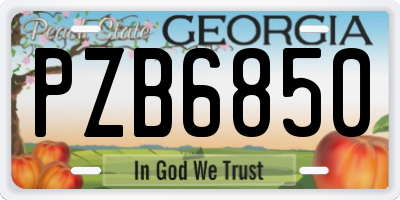 GA license plate PZB6850