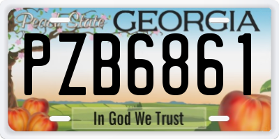 GA license plate PZB6861