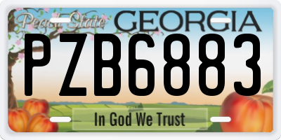 GA license plate PZB6883