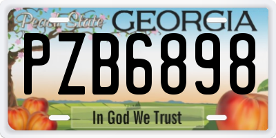 GA license plate PZB6898