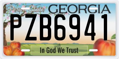 GA license plate PZB6941